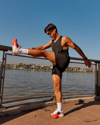 Model wearing Rep TRD Ripstop 7" Training Short - Black | Model:George | Size:L