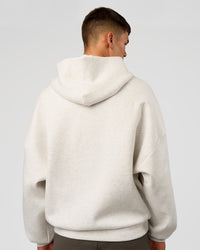 Man wearing AfterDark ZeroCrease Oversized Hoodie - Silver Marl | Model:Jackson |Size:L | Thumbnail Index: 8
