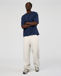 Man wearing AfterDark ZeroCrease Straight Leg Pant - Silver Marl | Model:Okello | Size:L