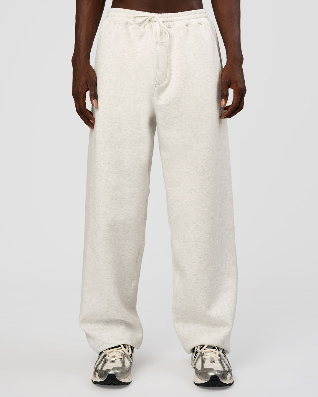 Man wearing AfterDark ZeroCrease Straight Leg Pant - Silver Marl | Model:Okello | Size:L