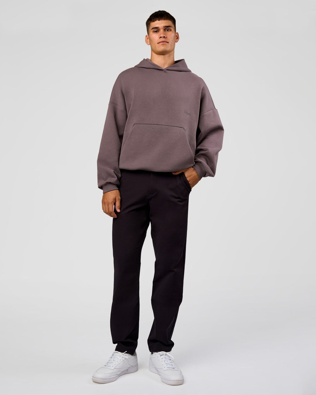 Man wearing All Day ZeroCrease™  Regular Pant - Black | Model:Jackson | Size:34