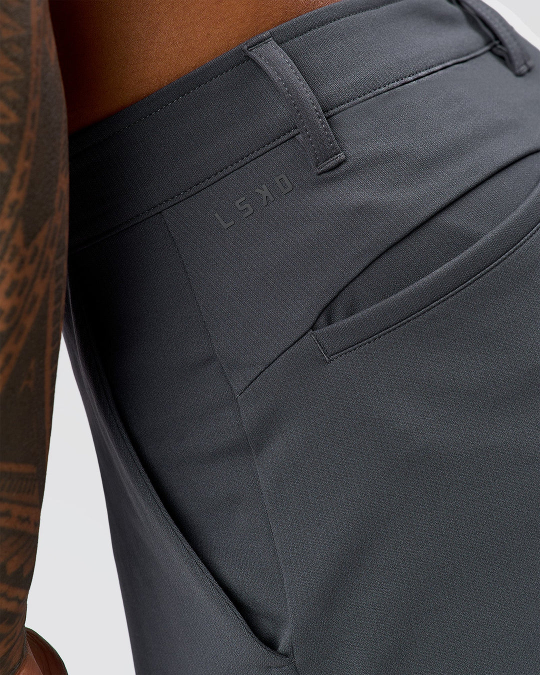 Man wearing All Day ZeroCrease™  Regular Pant - Dark Storm | Model:Xav | Size:L