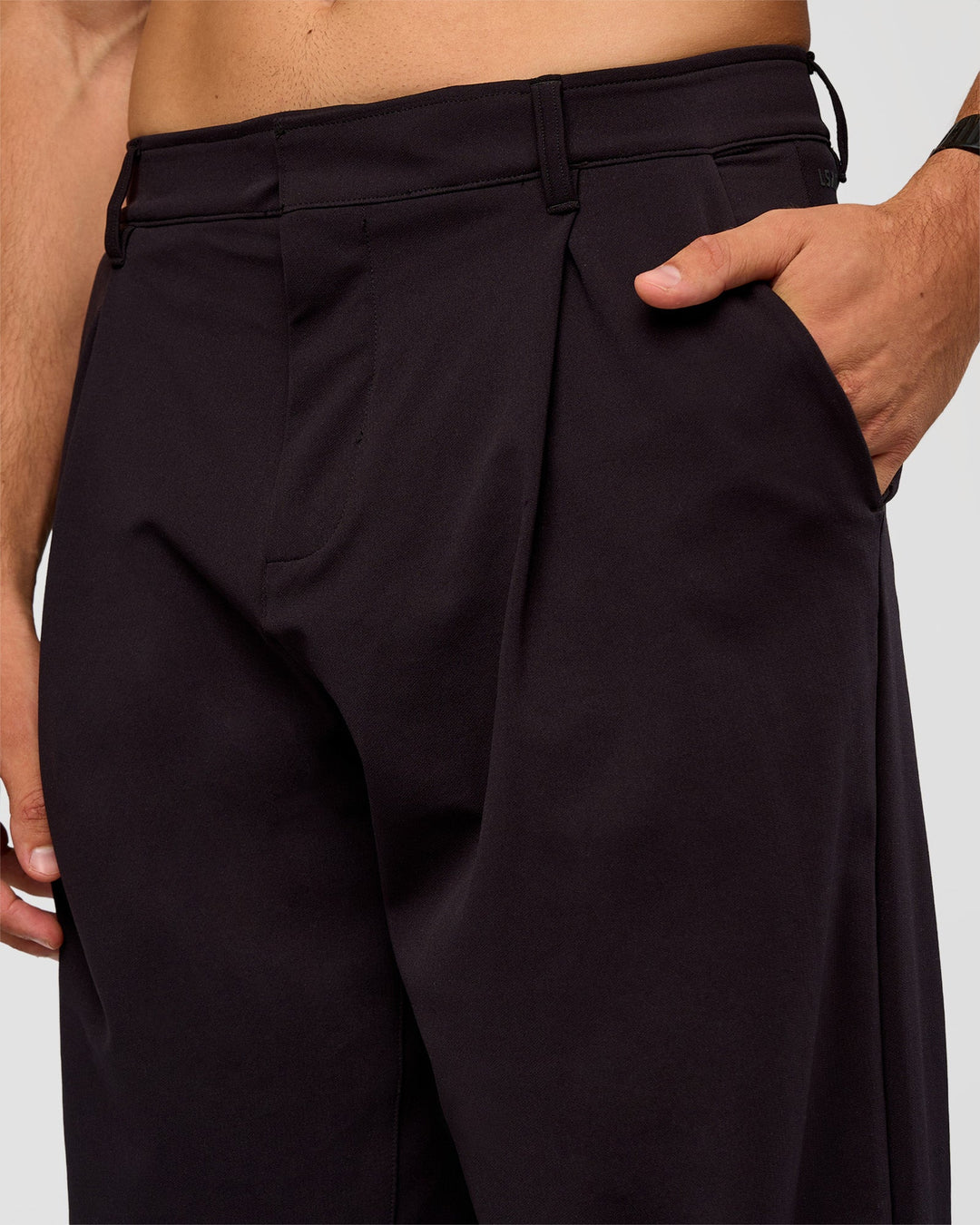 Man wearing All Day ZeroCrease™ Wide Leg Pant - Black | Model:Liam | Size:34