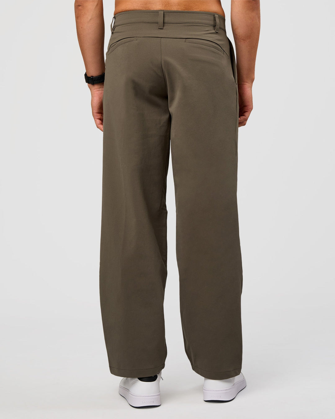 Man wearing All Day ZeroCrease™ Wide Leg Pant - Walnut Grey | Model:Liam | Size:L
