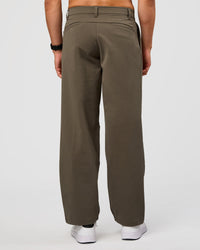 Man wearing All Day ZeroCrease™ Wide Leg Pant - Walnut Grey | Model:Liam | Size:L