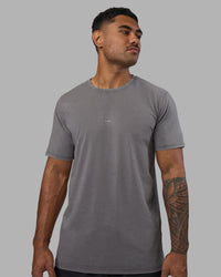 Man wearing Base FLXCotton Tee - Storm Front Washed | Model:Xav | Size:L
