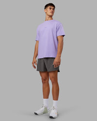 Man wearing Be Yourself FLXCotton Tee Oversize - Violet Ray-Royal Purple | Model:Jackson | Size:L