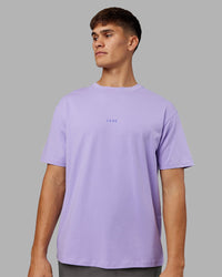 Man wearing Be Yourself FLXCotton Tee Oversize - Violet Ray-Royal Purple | Model:Jackson | Size:L