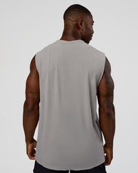 Man wearing Cadence MicroMotion Muscle Tank - Alloy | Model:Sam | Size:L