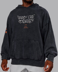 Man wearing Chrome Washed Oversized Hoodie - Black | Model:Sam | Size:L