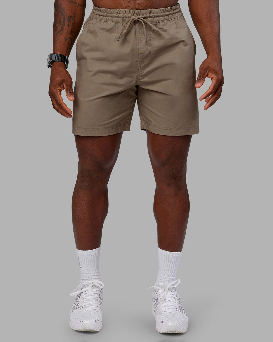 Man wearing Daily 7&quot; Short - Greige | Model:Sam | Size:L