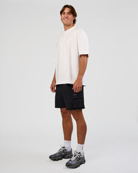 Man wearing Functional Cargo 6" Short - Black | Model:Marcus | Size:L