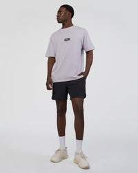 Man wearing Kettle B FLXCotton Oversized Tee - Galactic Lilac-Black | Model:Paabio | Size:L | Thumbnail Index: 5