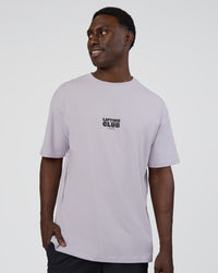 Man wearing Kettle B FLXCotton Oversized Tee - Galactic Lilac-Black | Model:Paabio | Size:L | Thumbnail Index: 1
