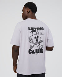 Man wearing Kettle B FLXCotton Oversized Tee - Galactic Lilac-Black | Model:Paabio | Size:L | Thumbnail Index: 2
