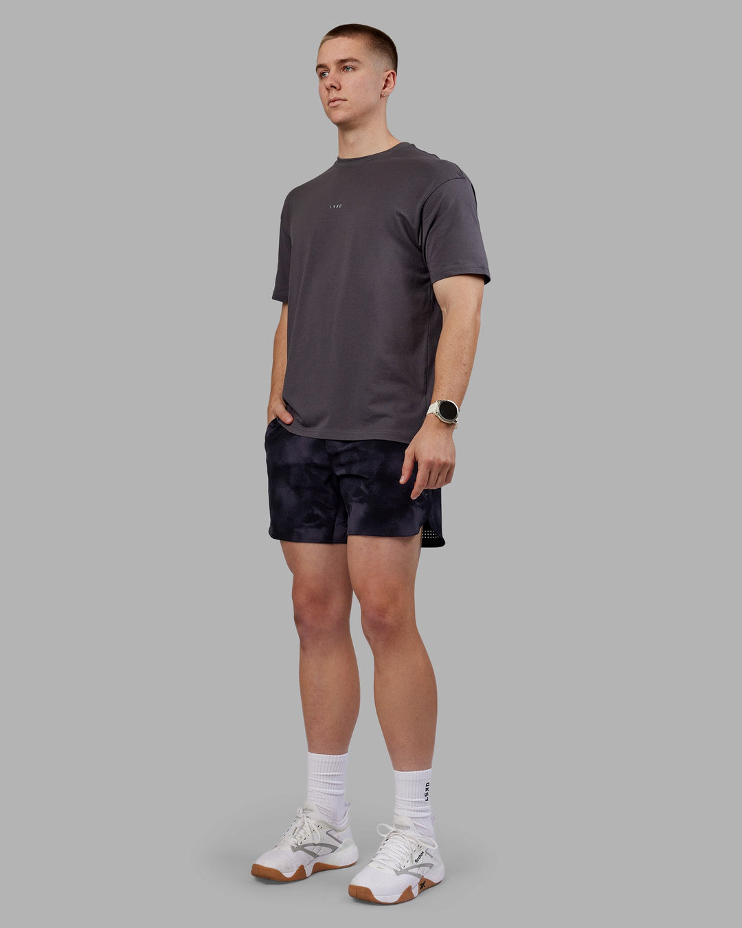 Man wearing Lift 6&quot; Short - Black Washed | Model:Tom | Size:L