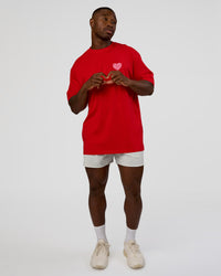 Man wearing Love the Journey FLXCotton Oversized Tee - Flame-Candy Pink | Model:Sam | Size:L