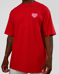 Man wearing Love the Journey FLXCotton Oversized Tee - Flame-Candy Pink | Model:Sam | Size:L