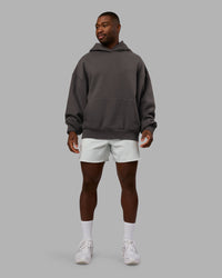 Man wearing MVP Oversized Hoodie - Dark Storm | Model:Sam | Size:L