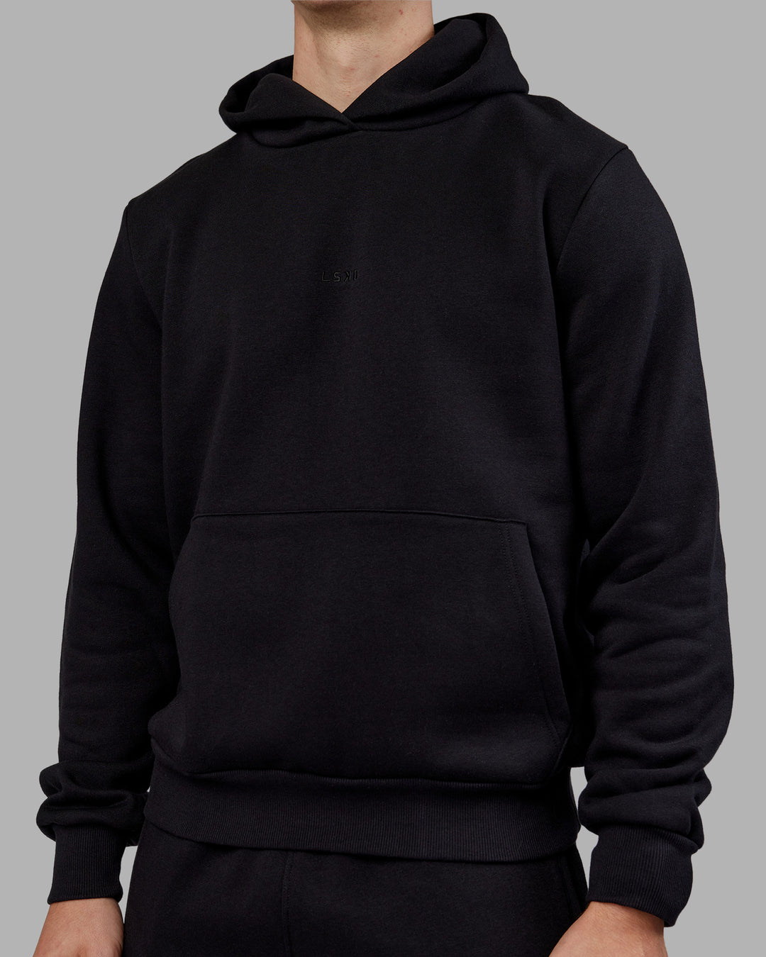 Man wearing MVP Regular Fit Hoodie - Black | Model:Tom | Size:L