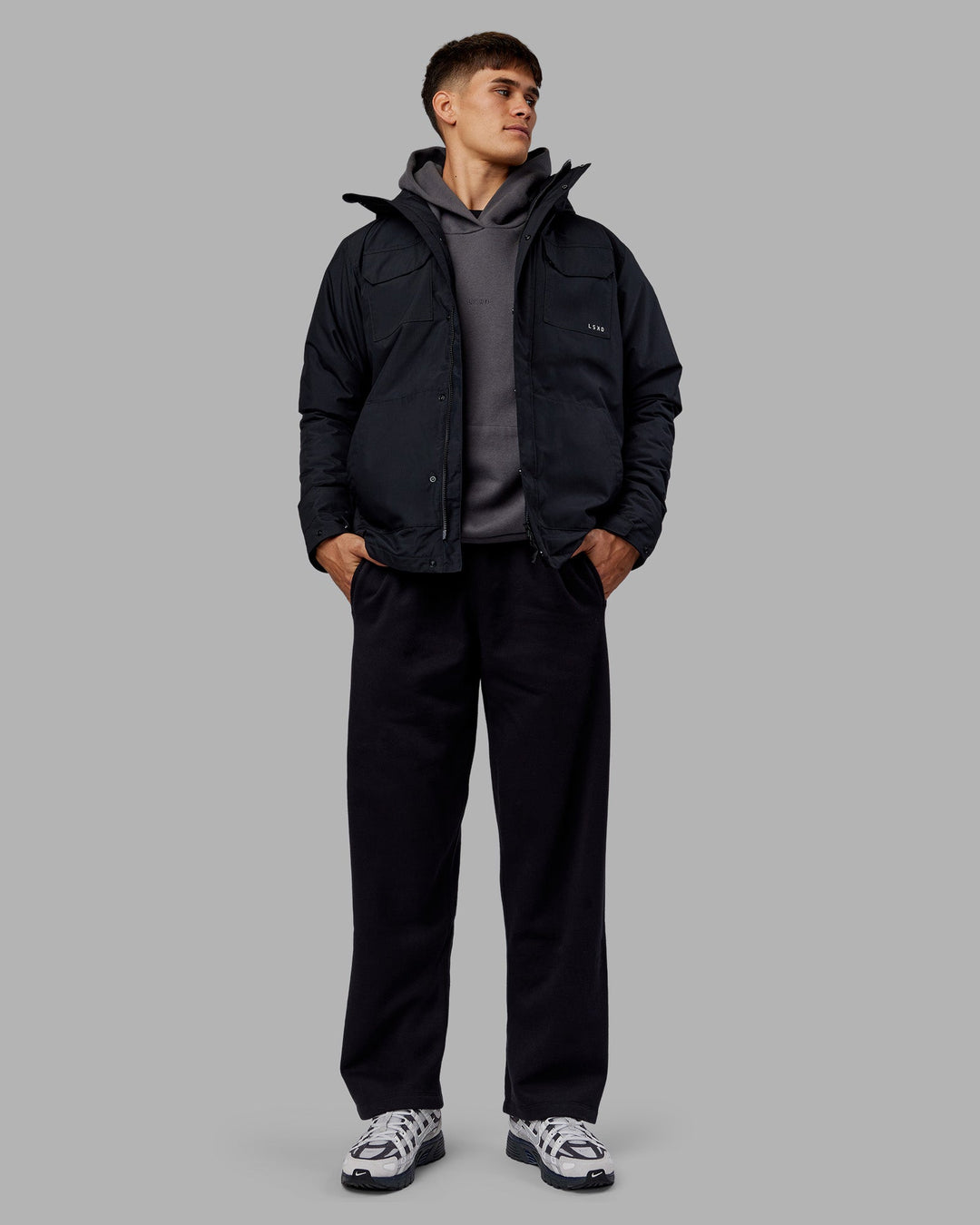 Man wearing Marshall 2.0 Jacket - Black | Model:Jackson | Size:L