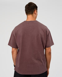 Man wearing Offset Heavyweight Unisex Oversized Tee - Cocoa Powder-Cocoa Powder | Model:Liam | Size:L