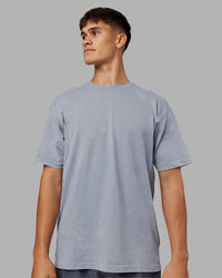 Man wearing Power Oversized Tee - Tradewinds Washed | Model:Jackson | Size:L