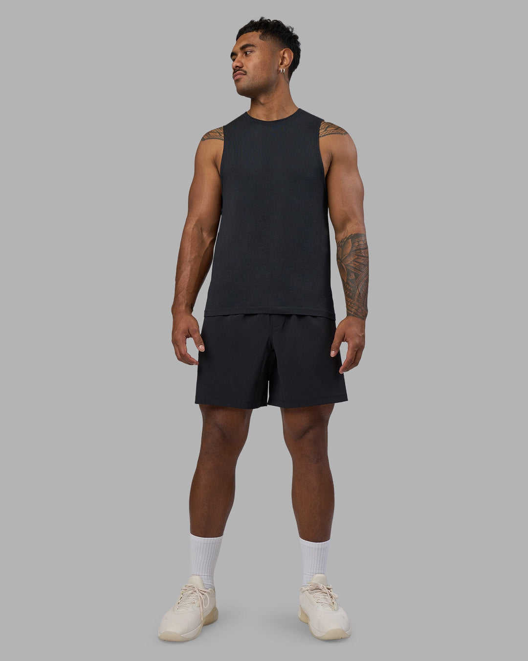 Man wearing Rep TRD Ripstop 7" Training Short - Black | Model:Xav | Size:L