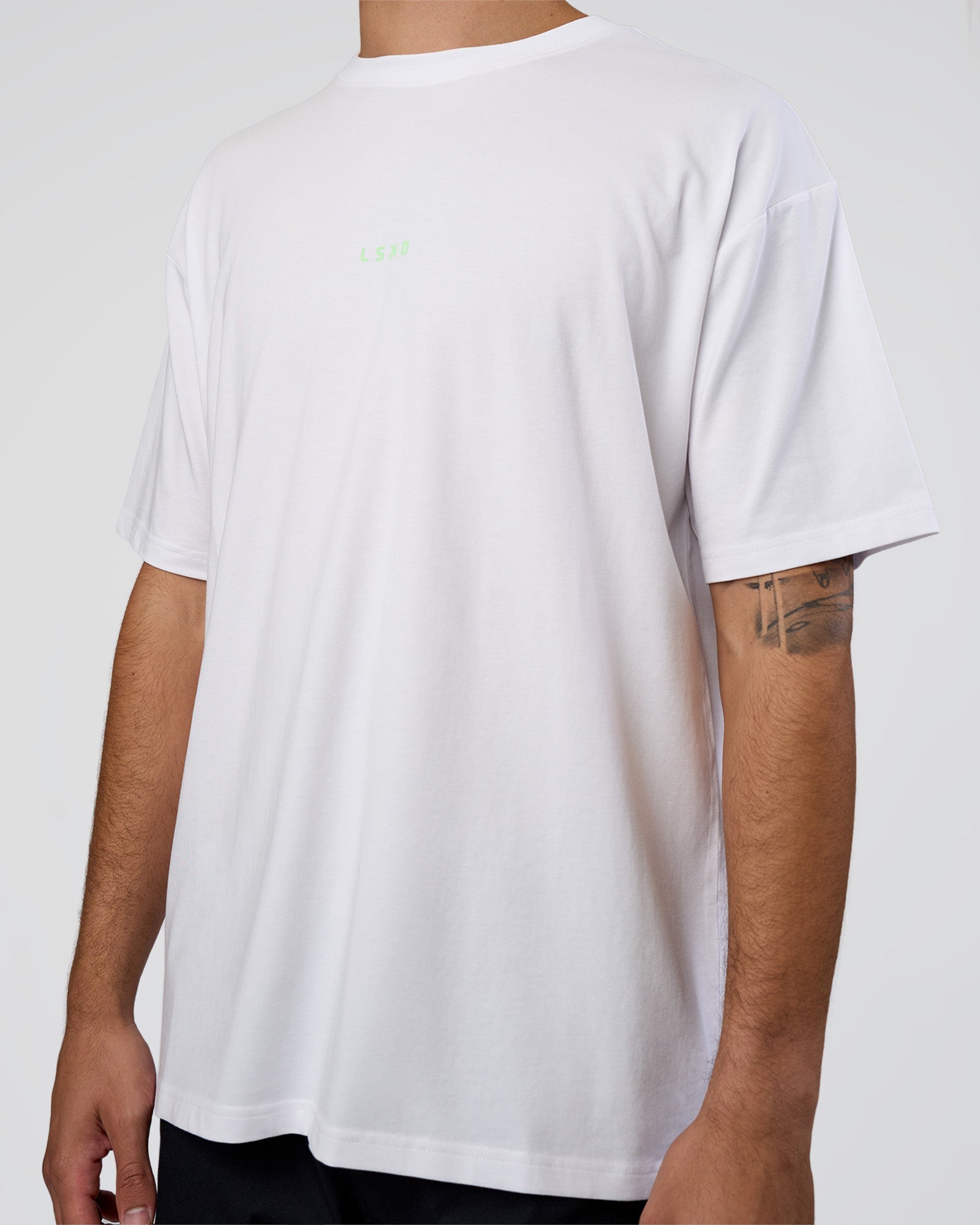 Together We Rise FLXCotton Oversized Tee - White-Solar Lime | LSKD