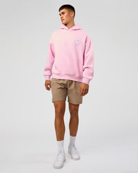 Man wearing Unisex Love The Process Oversize Hoodie - Marshmallow-Open Air | Model:Jackson | Size:L