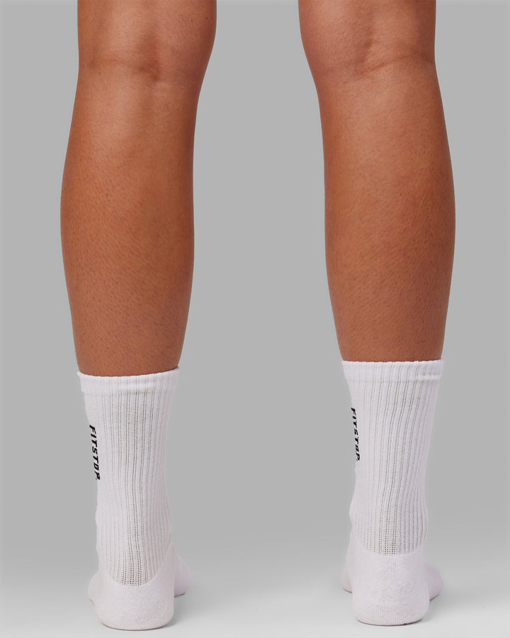 LSKD x Fitstop 3 Pack Crew Socks - White
