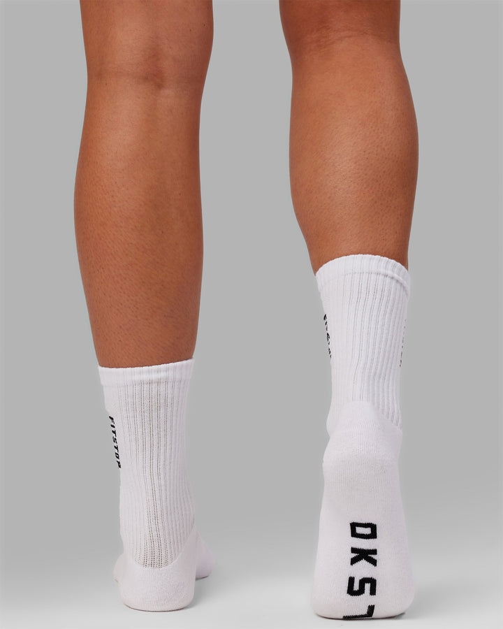 LSKD x Fitstop 3 Pack Crew Socks - White
