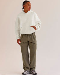 Man wearing AfterDark ZeroCrease Oversized Hoodie - Silver Marl | Model:Malebo |Size:M | Thumbnail Index: 7