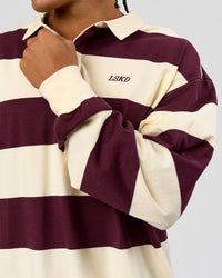 Man wearing Clubhouse Rugby Polo - Off White-Cherry | Model:Malebo | Size:M 