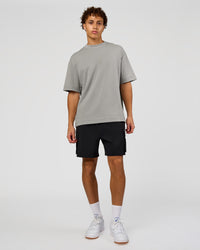 Man wearing AfterDark ZeroCrease Oversized Tee - Alloy | Model:Leandro | Size:M | Thumbnail Index: 2