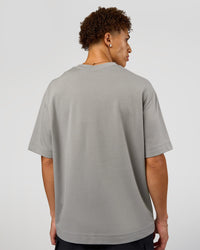 Man wearing AfterDark ZeroCrease Oversized Tee - Alloy | Model:Leandro | Size:M | Thumbnail Index: 5