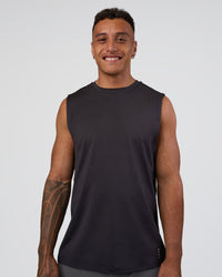 Man wearing AirTrack Muscle Tank - Black | Model:Daarian | Size:M