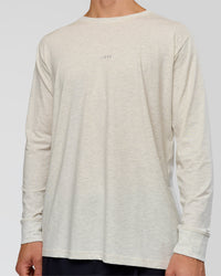 Man wearing Base FLXCotton Long Sleeve Tee in Silver Marl | Model:Albert | Size:M