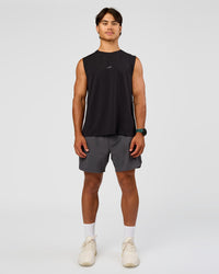 Man wearing Base FLXCotton Tank Regular Fit -8cm - Black | Model:George | Size:M