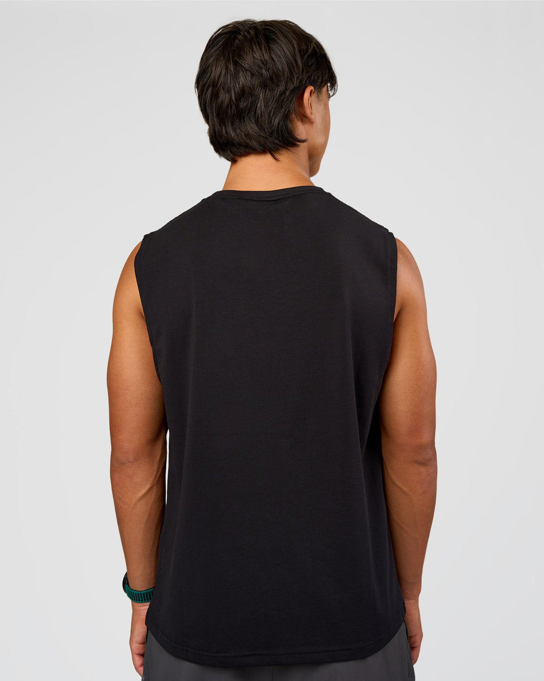 Man wearing Base FLXCotton Tank Regular Fit -8cm - Black | Model:George | Size:M