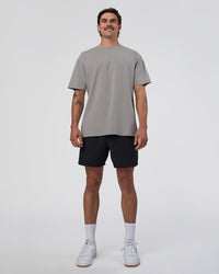 Man wearing Base FLXCotton Tee Oversized - Alloy Washed | Model:Konnor | Size:M