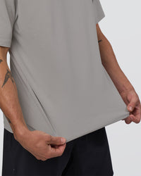 Man wearing Base FLXCotton Tee Oversized - Alloy Washed | Model:Konnor | Size:M