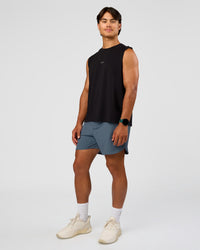Man wearing Base Heavyweight FLXCotton Tank Regular Fit -8cm - Black | Model:George | Size:M