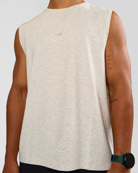 Man wearing Base Heavyweight FLXCotton Tank Regular Fit -8cm - Silver Marl | Model:George | Size:M | Thumbnail Index: 3