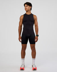 Man wearing BaseTech 8" Shorts - Black | Model:George | Size:M