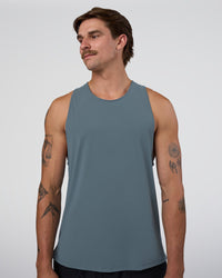 Man wearing Cadence Swift Tank - Blue Mirage | Model:Konnor | Size:M