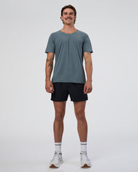 Man wearing Cadence Swift Tee - Blue Mirage | Model:Konnor | Size:M | Thumbnail Index: 1