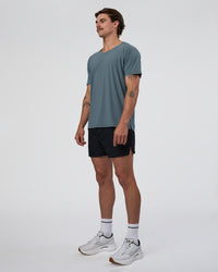 Man wearing Cadence Swift Tee - Blue Mirage | Model:Konnor | Size:M | Thumbnail Index: 4