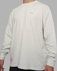 Man wearing Cali FLXCotton Oversized Long Sleeve Tee - Digital Mist Washed | Model:Jaiden | Size:M