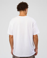 Man wearing Forever EffortlessTech Tee - White | Model:Leandro | Size:M